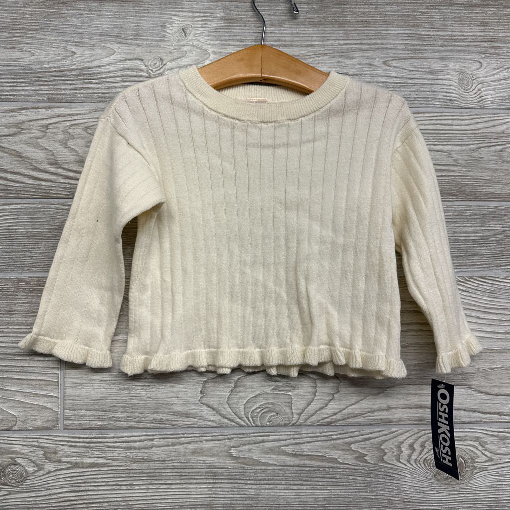 NEW LS Ribbed Sweater Ruffle Trim 18M