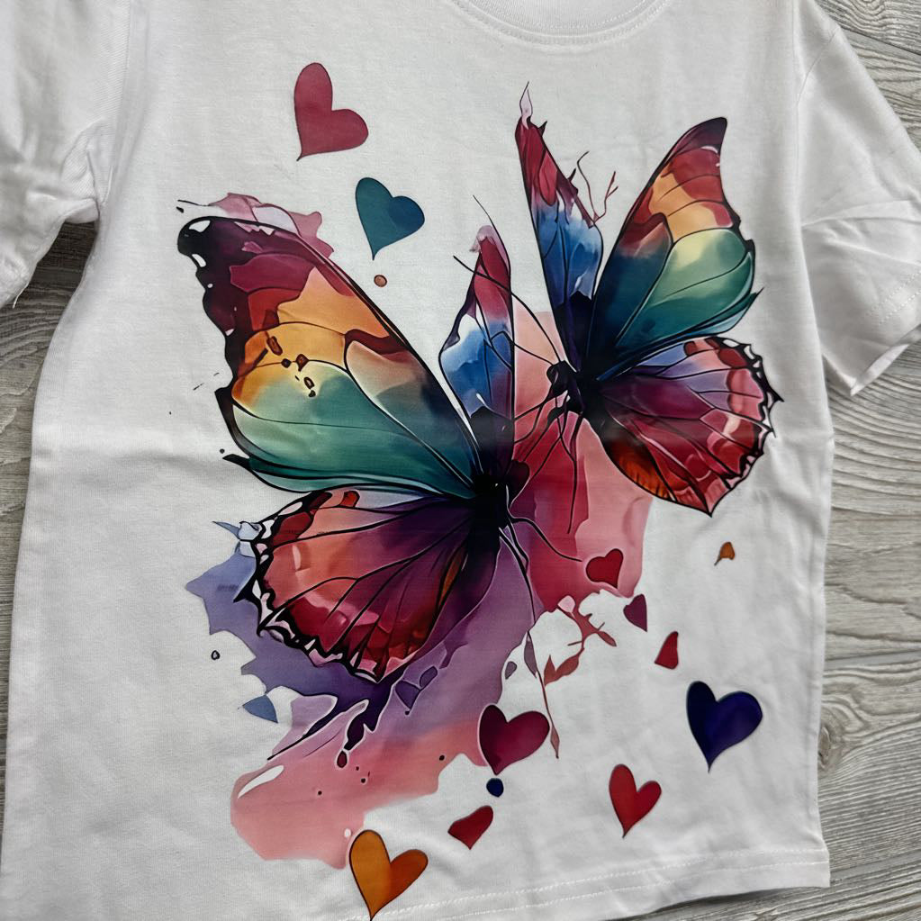 Nw/oT Shirt Butterfly Hearts 5
