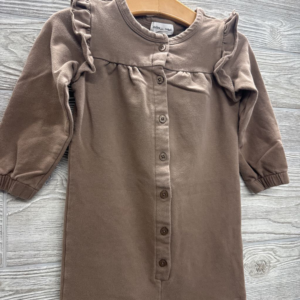 LS Button Up Outfit Flutter Sleeves 18M *