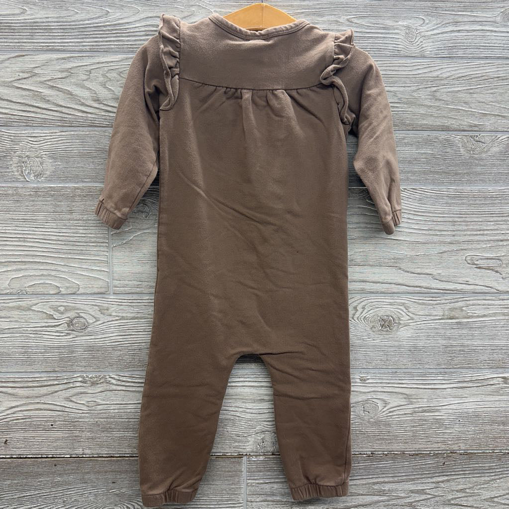 LS Button Up Outfit Flutter Sleeves 18M *