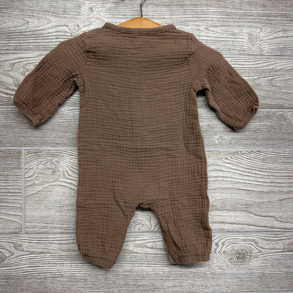 LS Gauze Button Up Outfit 0-3M