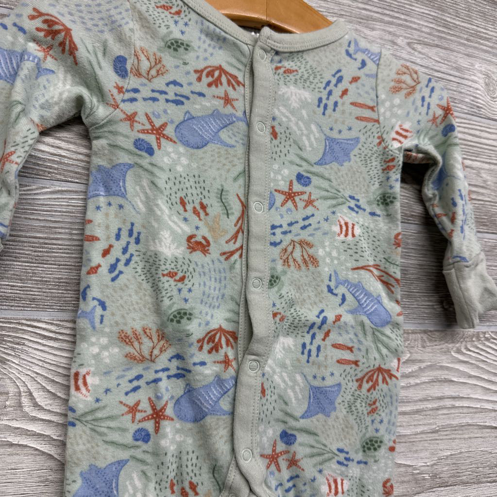 LS Snap Outfit Whales Coral 0-3M
