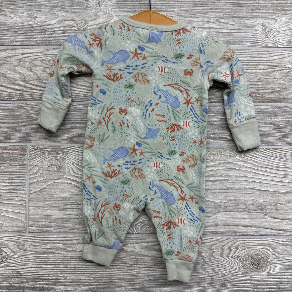 LS Snap Outfit Whales Coral 0-3M