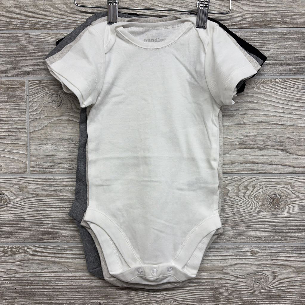 NEW 4 Pk Bodysuits Solid 12-18M