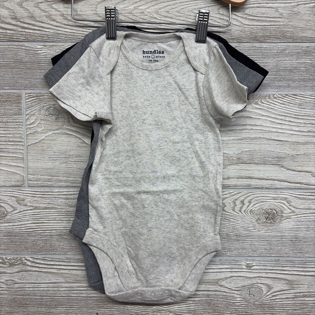 NEW 4 Pk Bodysuits Solid 12-18M