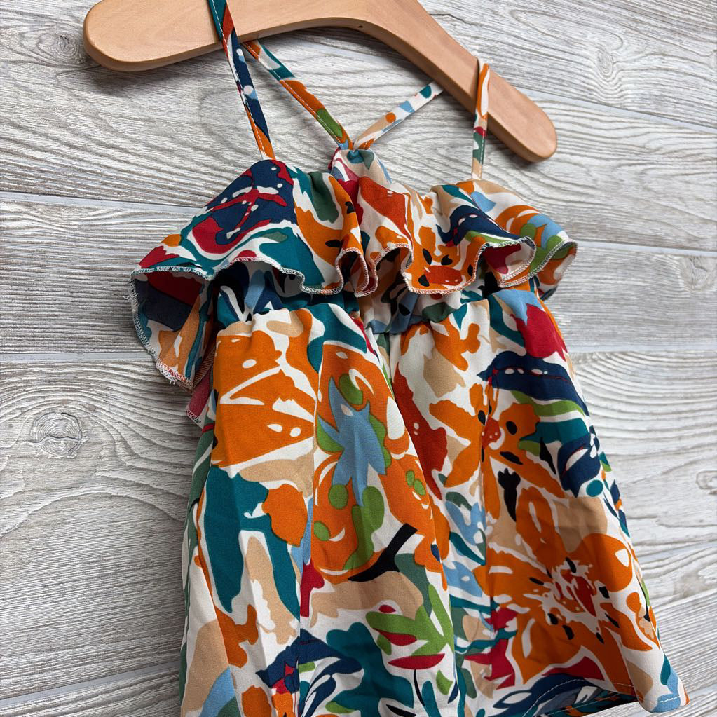 NEW Ruffle Tank Romper Printed 2-3