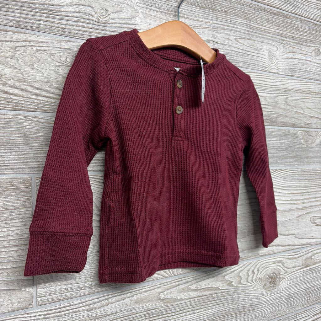NEW LS Waffle Knit Henley Shirt 12-18M