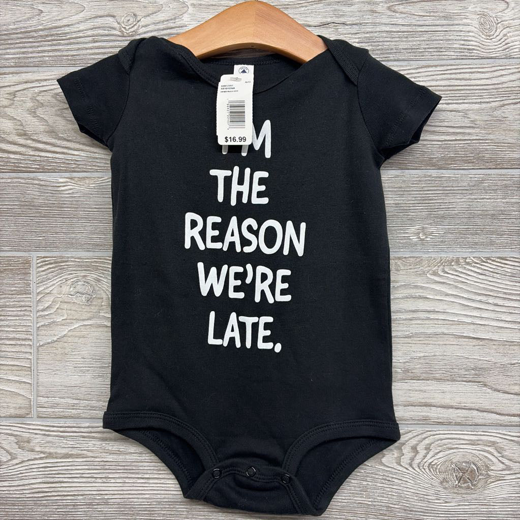 NEW Bodysuit I'm The Reason We're Late 18M