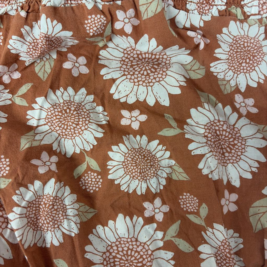 Tank Smocked Romper Flowers 6M