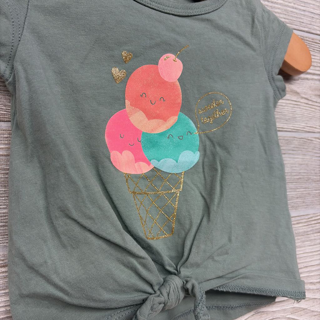 Front Knot Shirt Ice Cream Better Together 6M
