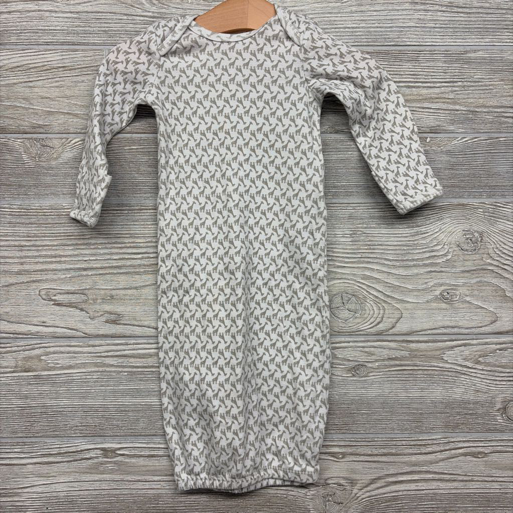 LS PJ Gown Giraffe 0-3M