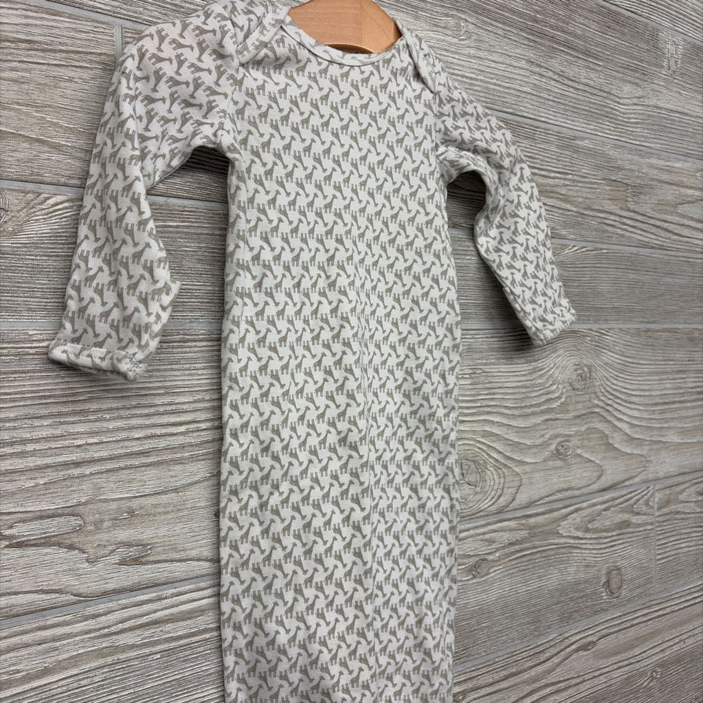 LS PJ Gown Giraffe 0-3M