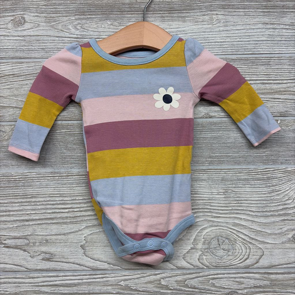 LS Bodysuit Stripes Flower 3M
