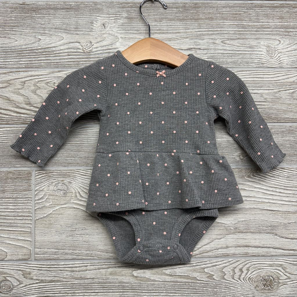 LS Waffle Knit Skirted Bodysuit & Leggings Dots 6M