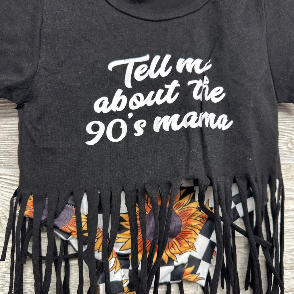 Tassel Shirt Tell Me About The 90's Mama & Checker Bummies W/ Headwrap Stripes 18M