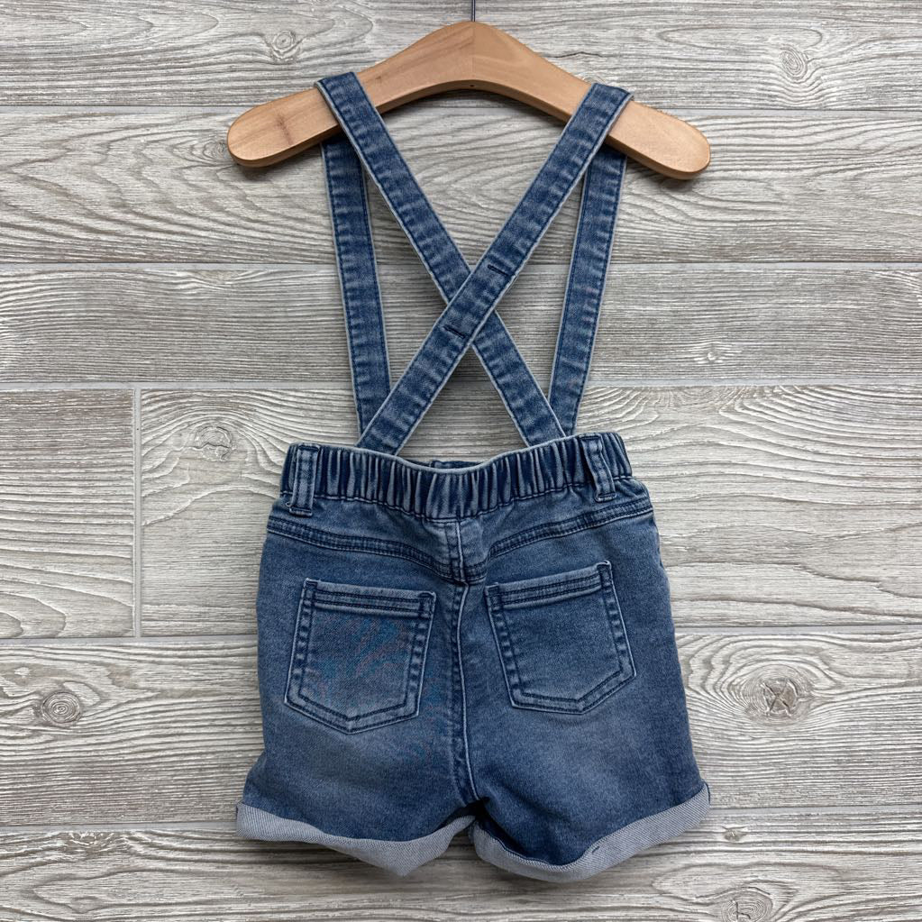 Knit Denim Suspender Shorts Cuffed 18M