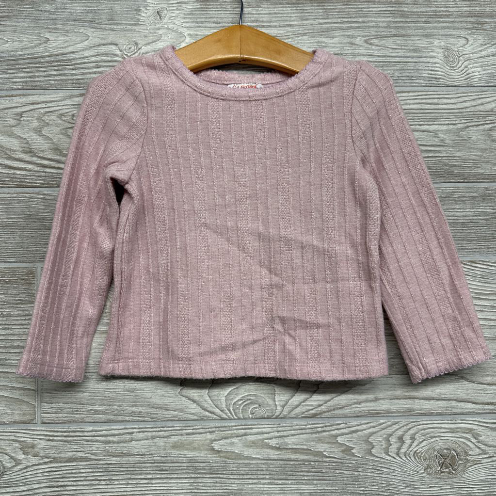 Glitter Textured Striped LS Shirt 2t