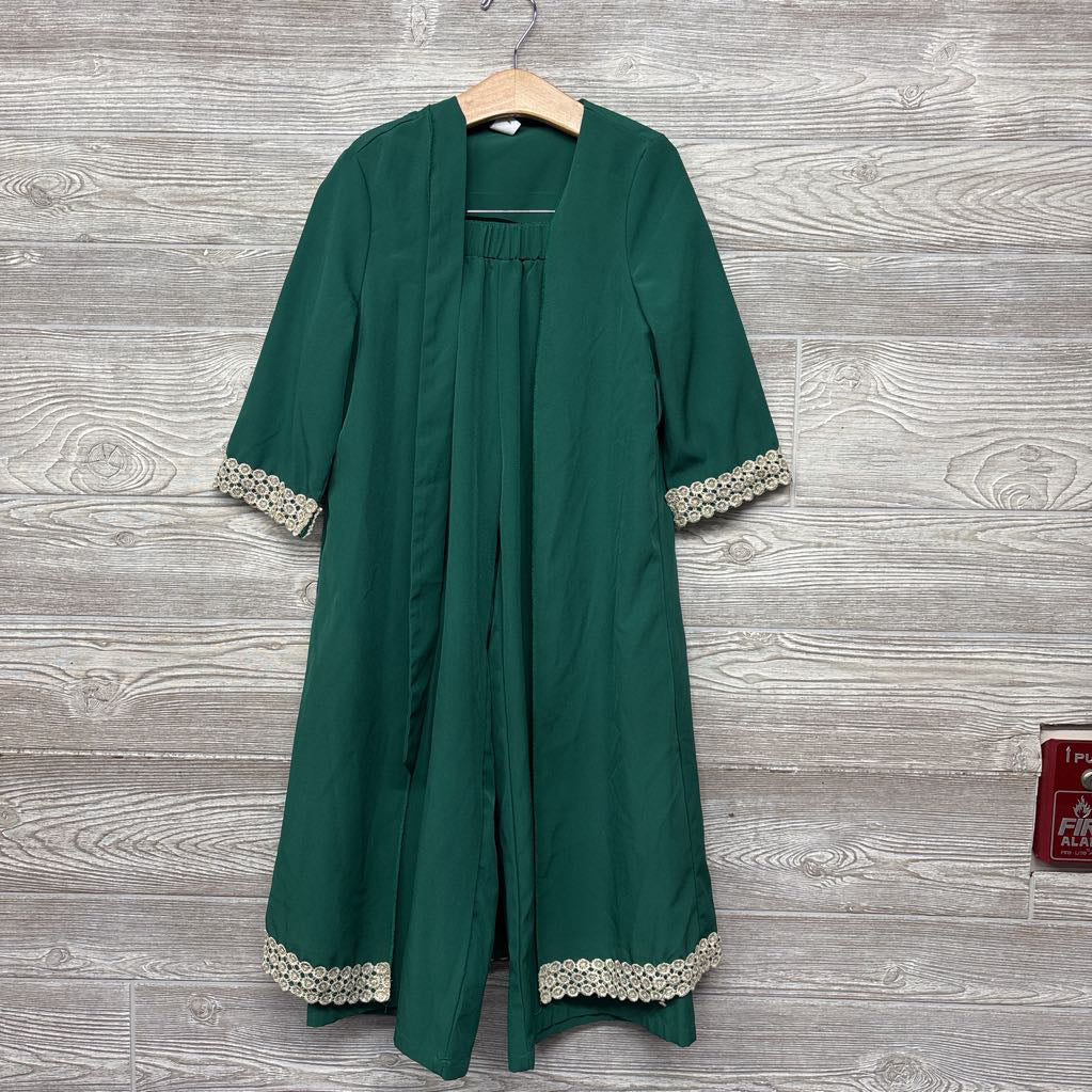 Kimono W/ Belt & Wide Leg Pants Shimmer Macrame 8