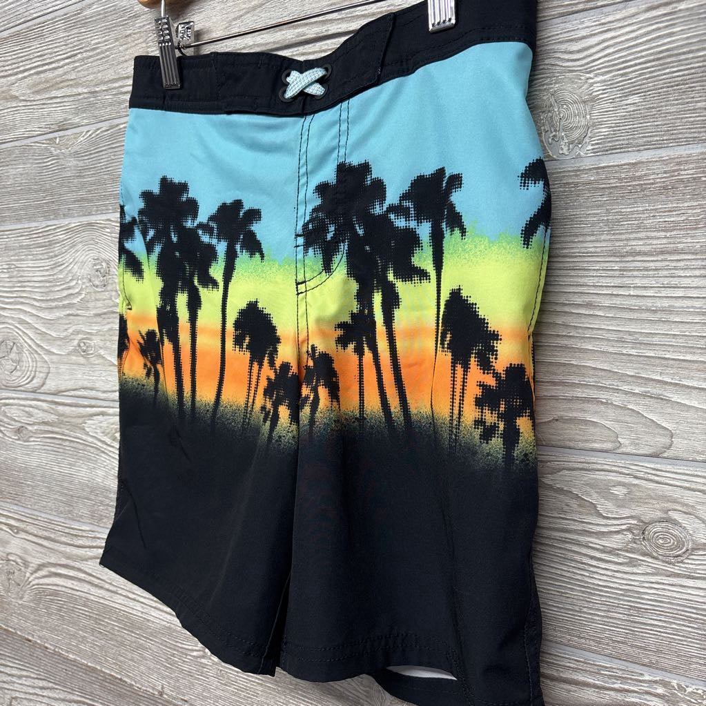 Swim Trunks Palm Tree Sunset 10-12