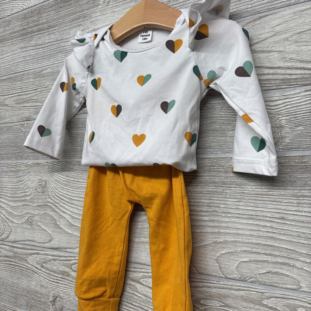 LS Bodysuit Hearts & Pants 3-6M