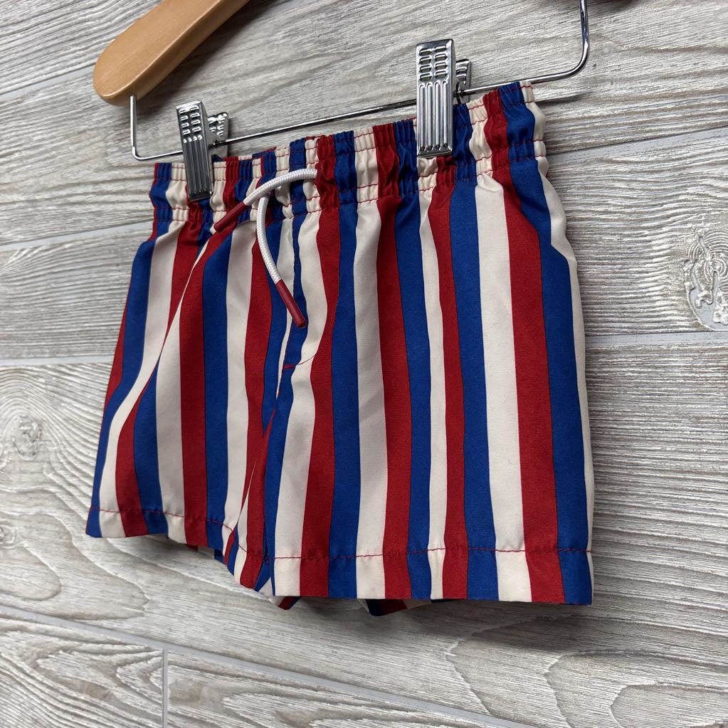 Drawstring Swim Trunks Stripes 6-9M