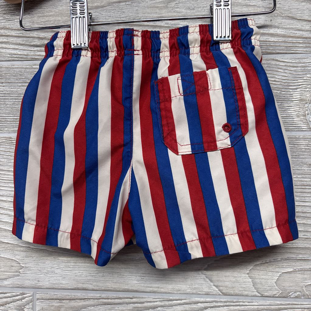 Drawstring Swim Trunks Stripes 6-9M