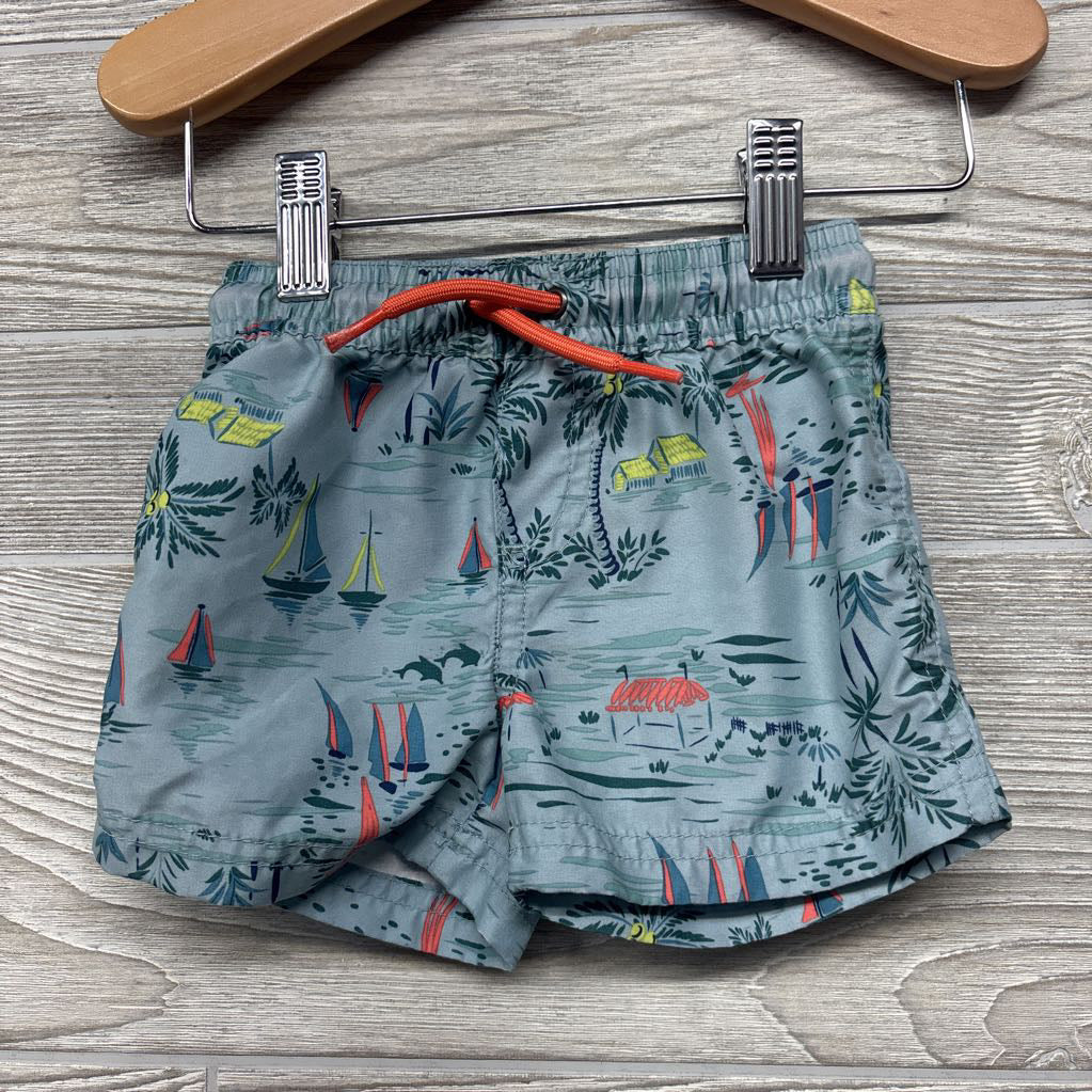 LS Rash Guard Good Vibes Only & Swim Trunks Sail Boats Dolphins 9M