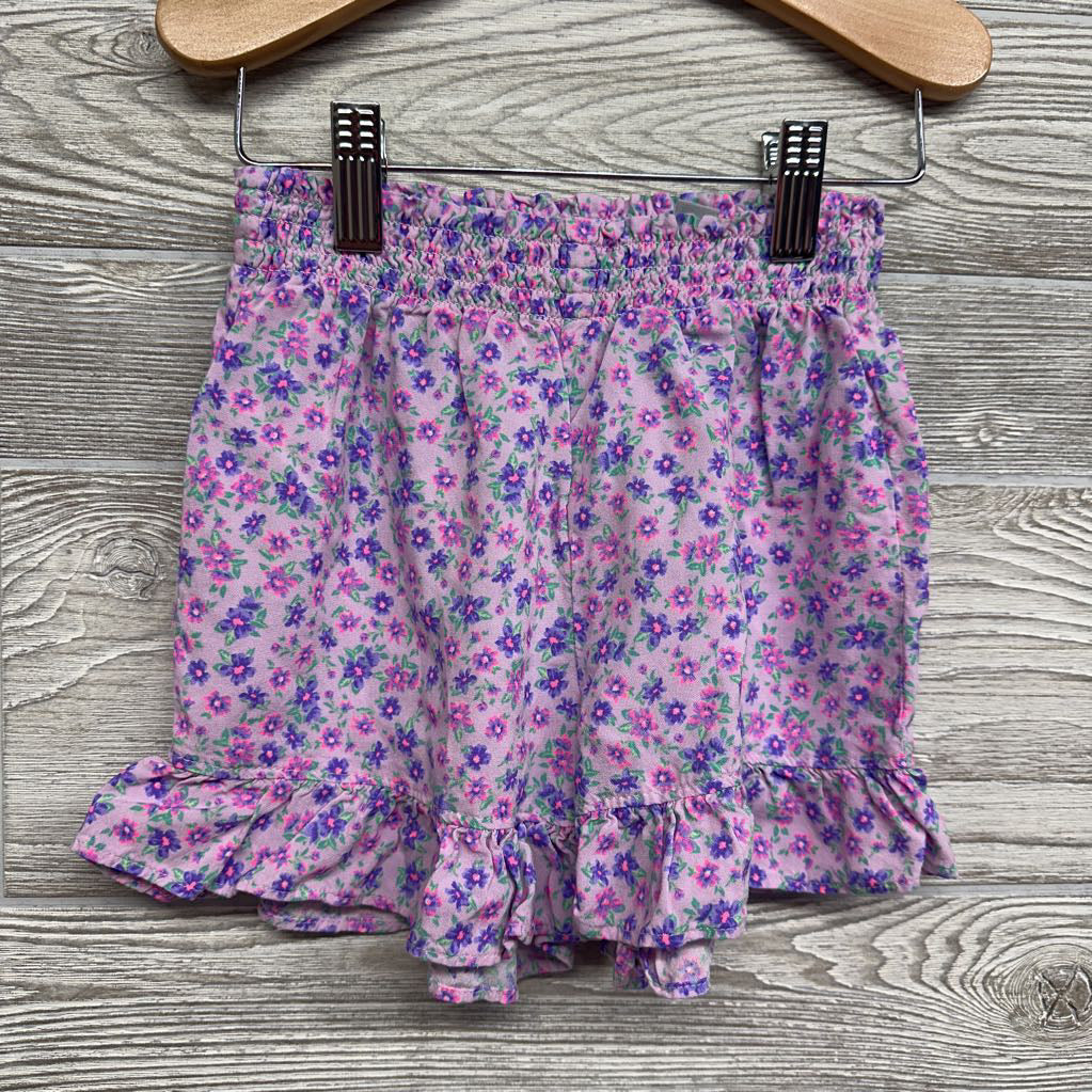 Smocked Ruffle Shorts Flowers 5-6