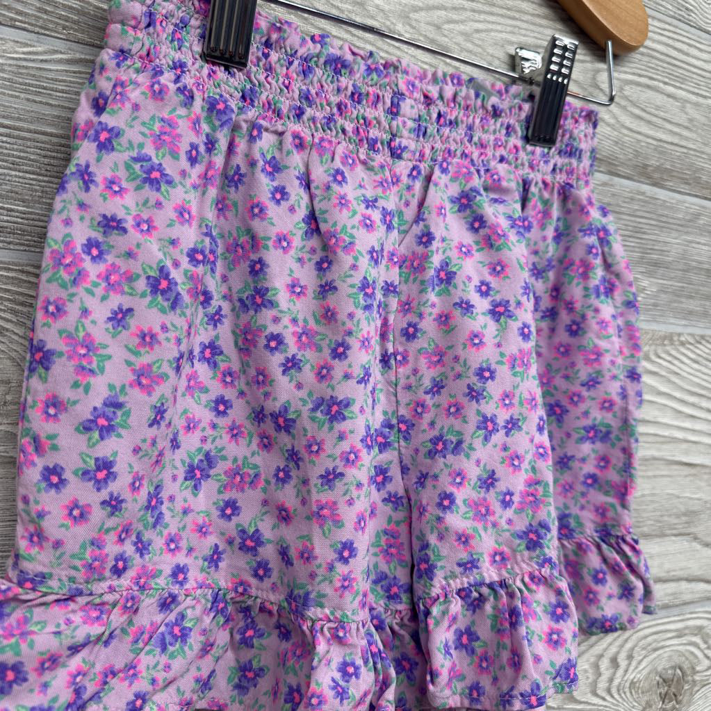 Smocked Ruffle Shorts Flowers 5-6