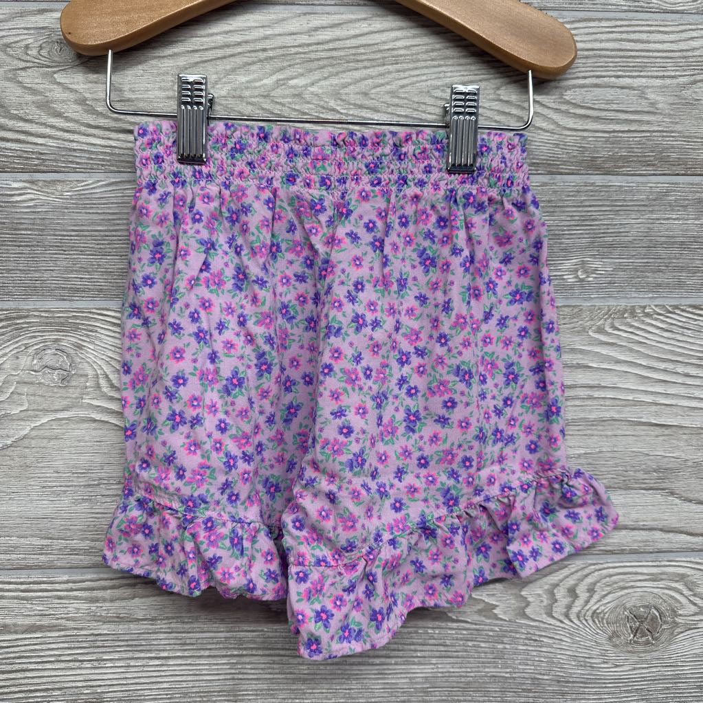 Smocked Ruffle Shorts Flowers 5-6