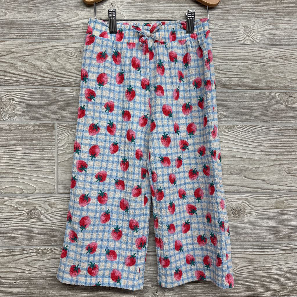 Textured Wide Leg Pants Strawberries 4T
