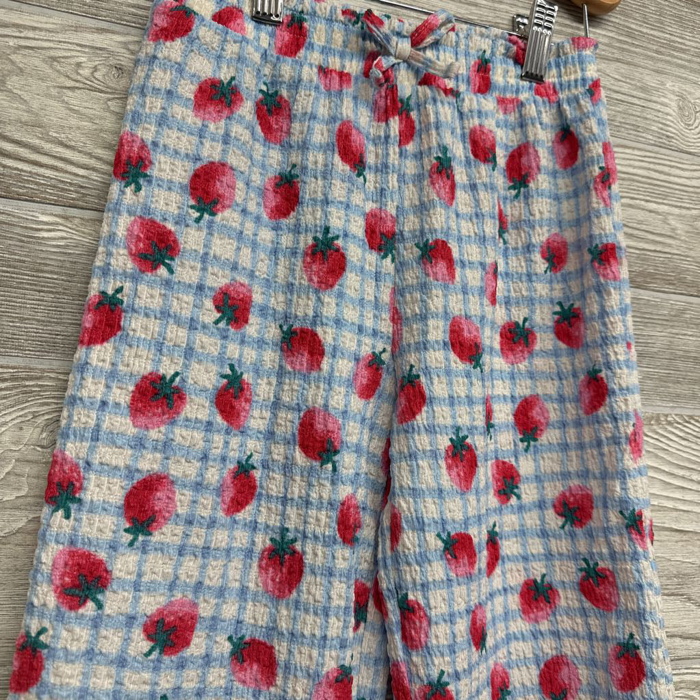 Textured Wide Leg Pants Strawberries 4T