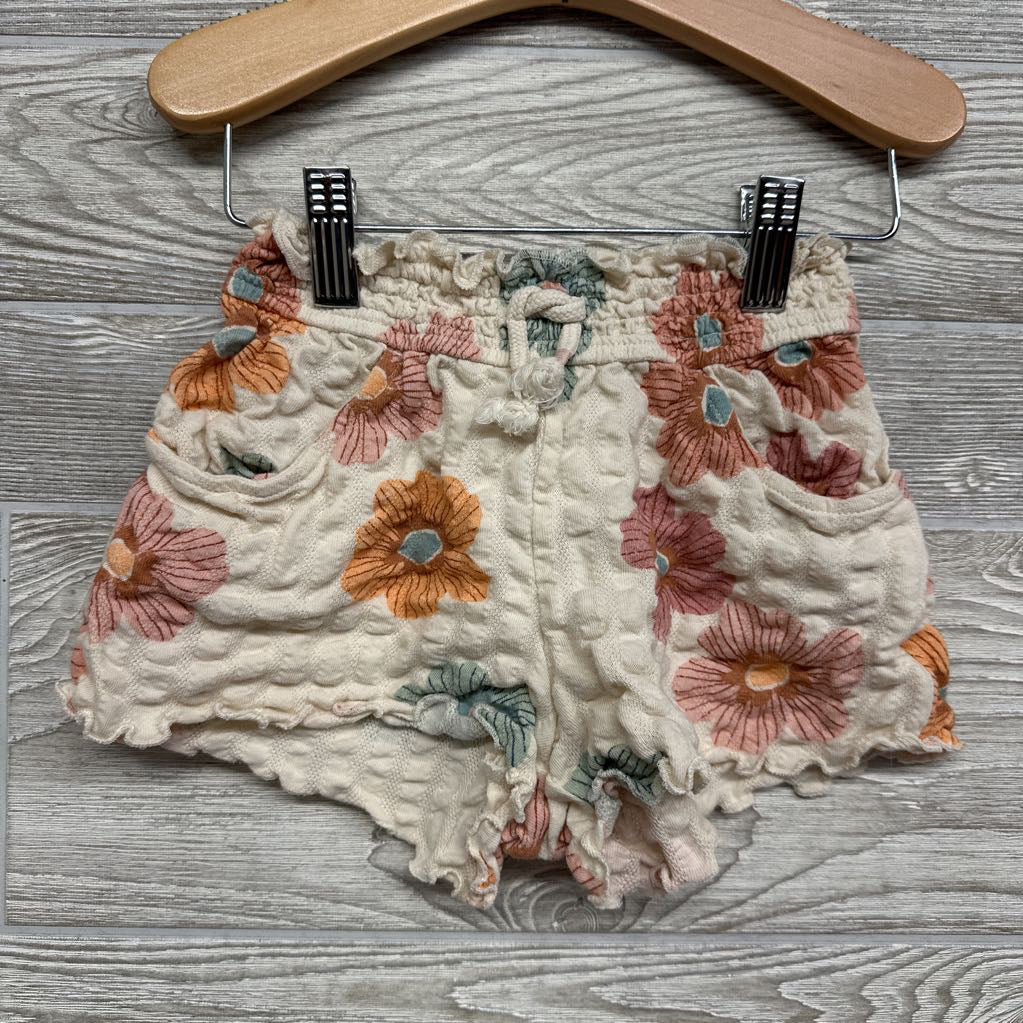 Pointelle Puff Sleeve Shirt & Shorts Flowers 4T