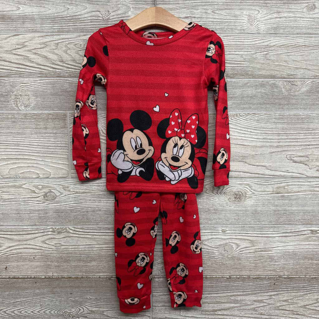 2 Pc LS PJs Stripes Minnie Mickey 5T