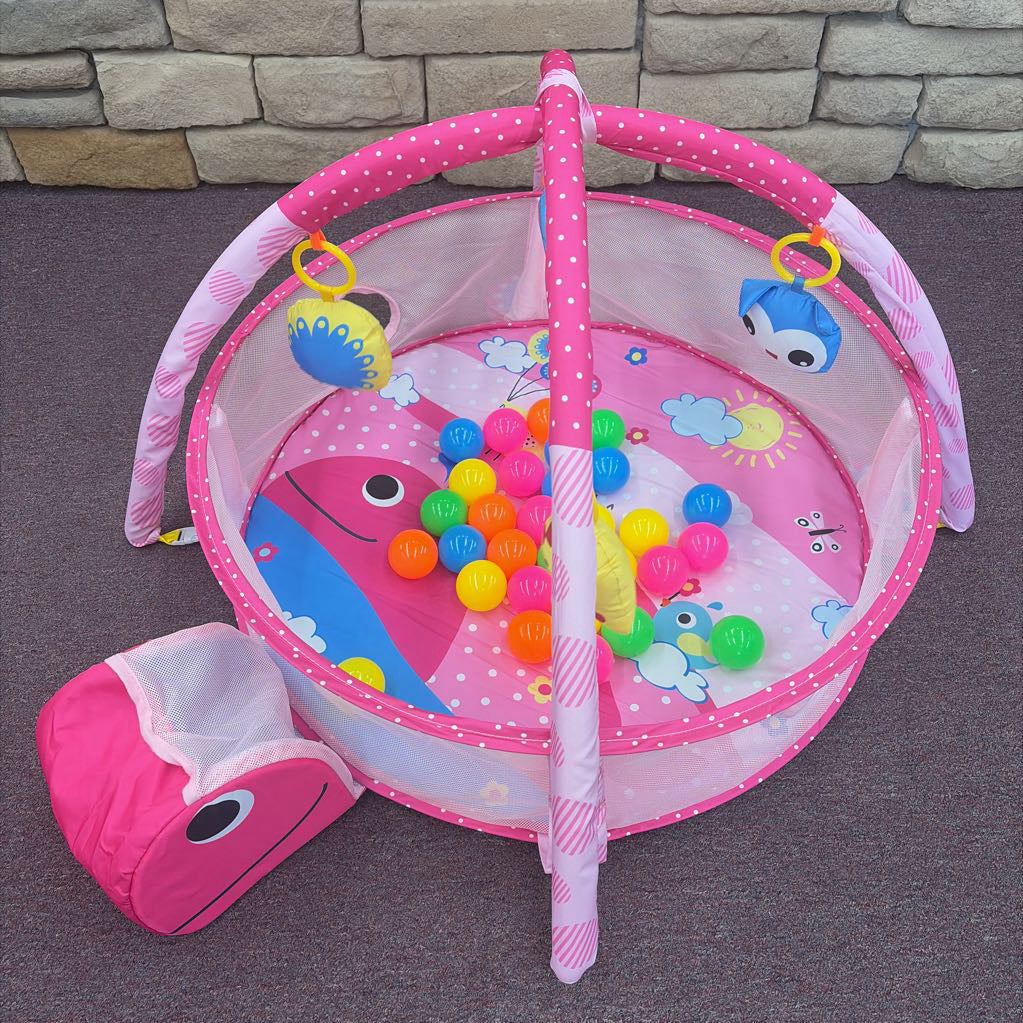 3 In 1 Baby Gym Activity Mat W/ Ball Pit Balls
