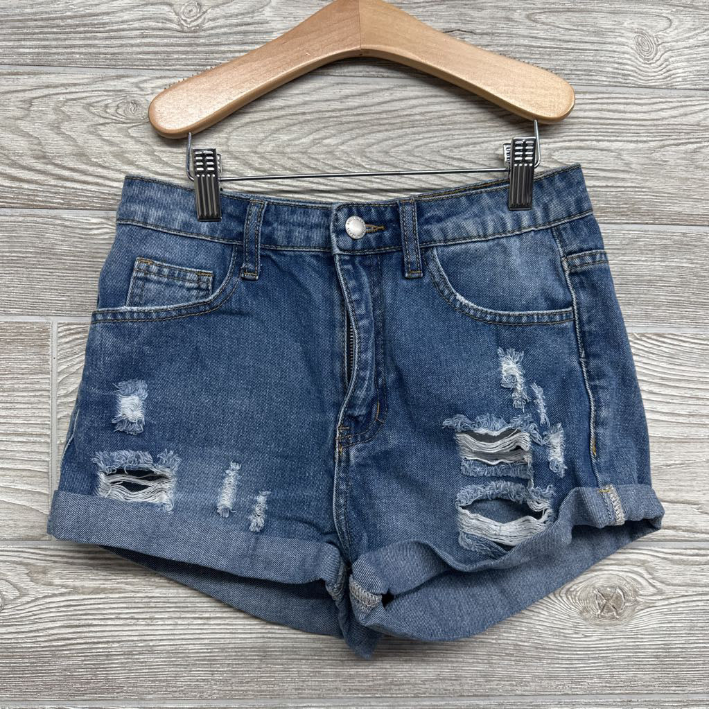 Distressed Denim Shorts Cuffed 12-13