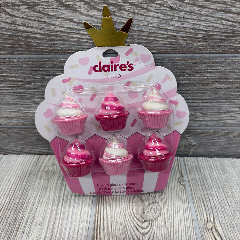 NEW 6 Pk Cupcake Lip Gloss Party Pack
