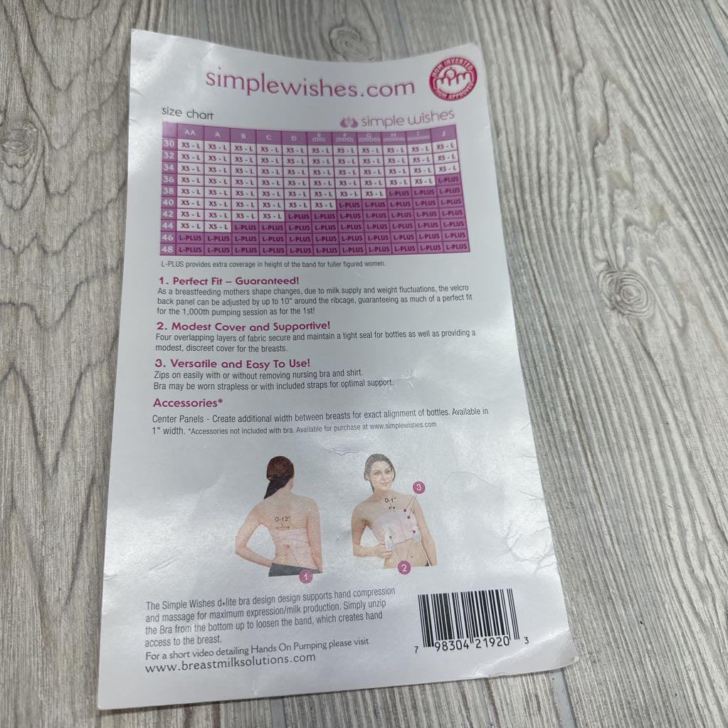 NEW D Lite Hands Free Pumping Bra XS-Large