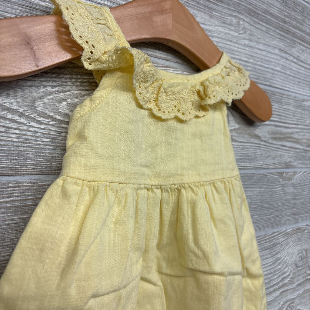 Linen Dress Eyelet Collar 0-3M