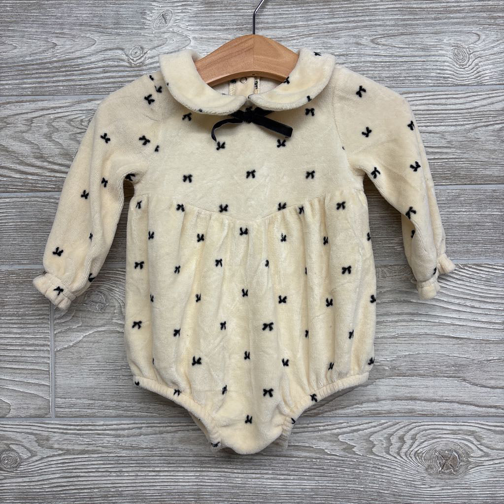 LS Plush Bodysuit Bows 6-9M