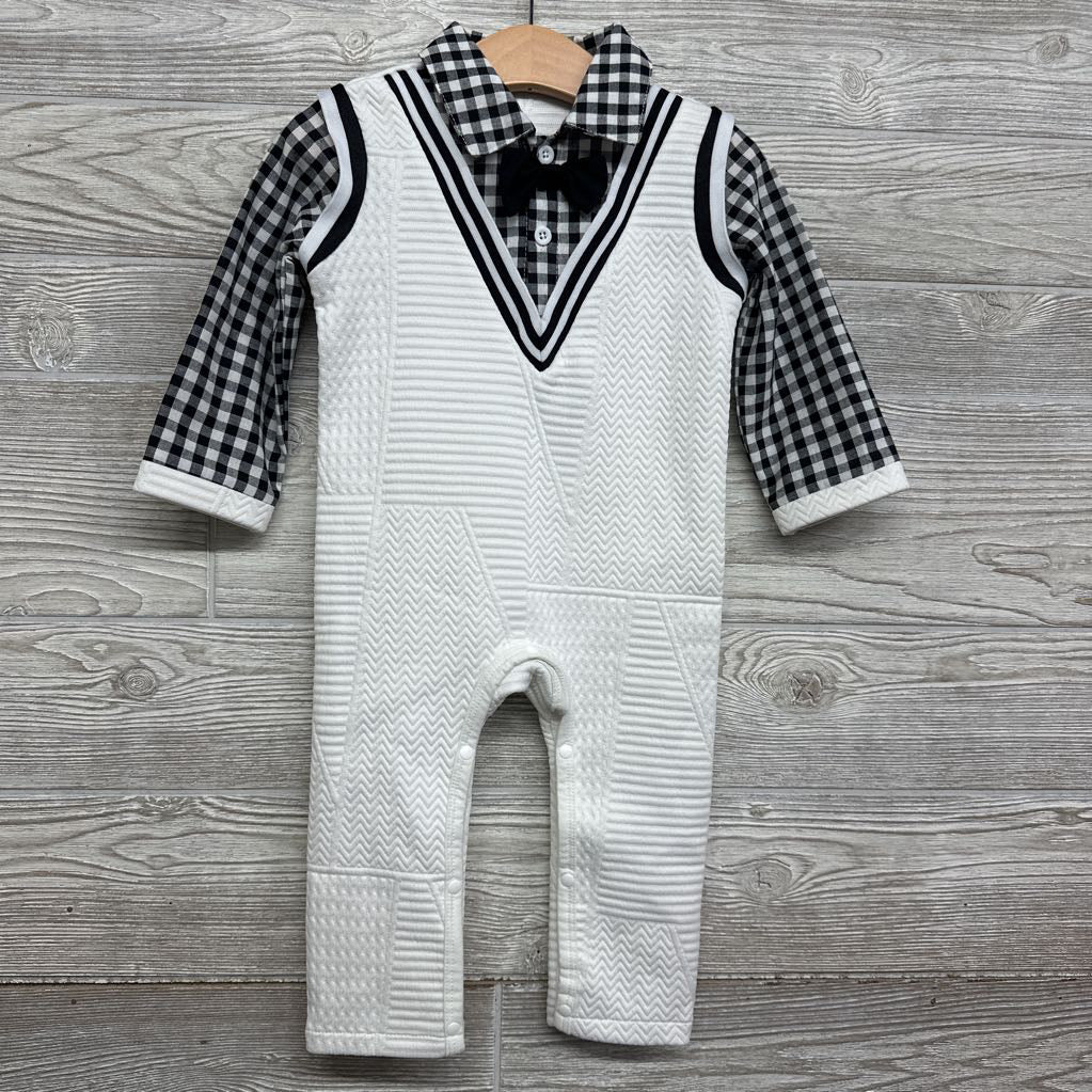 Textured Outfit W/ Gingham Shirt 12-18M