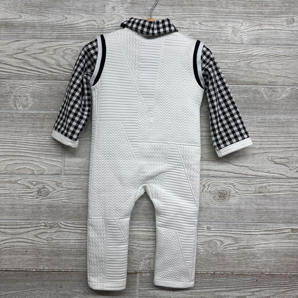 Textured Outfit W/ Gingham Shirt 12-18M