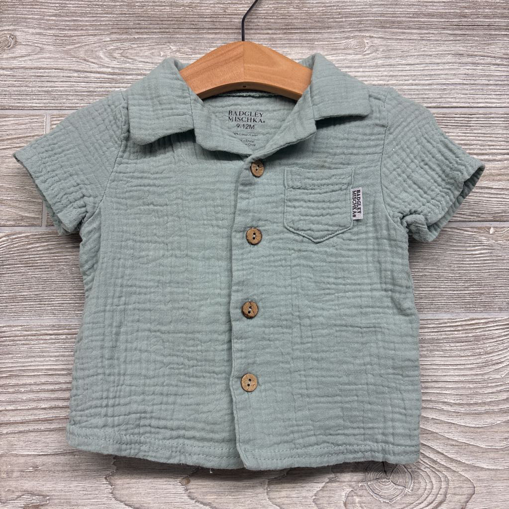 Muslin SS Button Up 9-12M