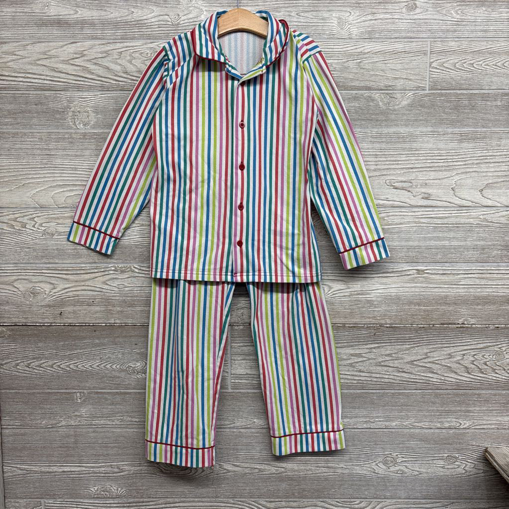 2 Pc LS Button Up PJs Stripes 7-8 *
