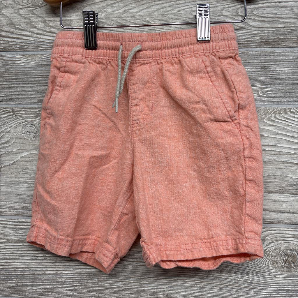 Pull On Drawstring Linen Blend Shorts 4T