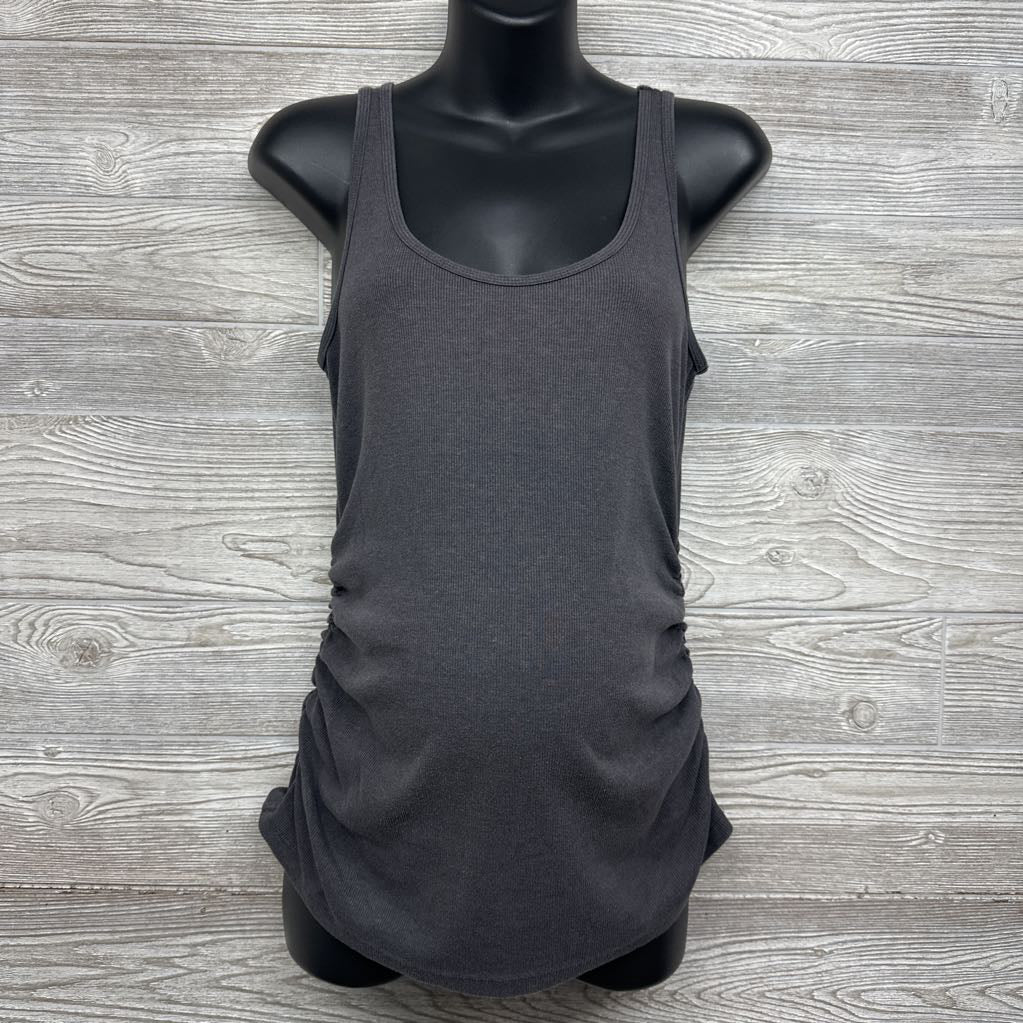 Rouched Ribbed Tank Top Large