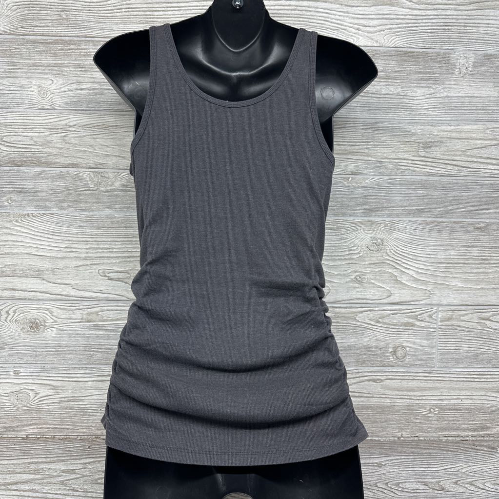 Rouched Ribbed Tank Top Large