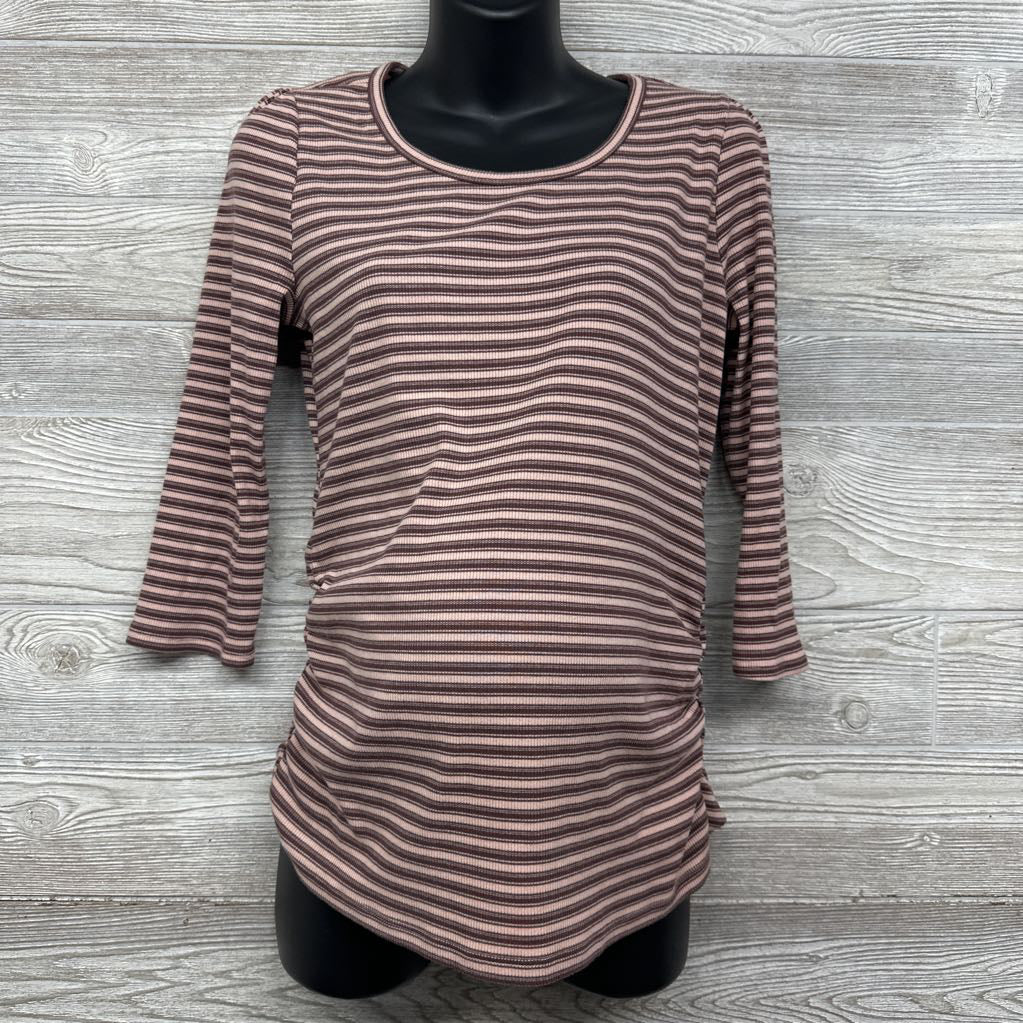 Scoop Neck Ribbed Shirt Stripes Medium