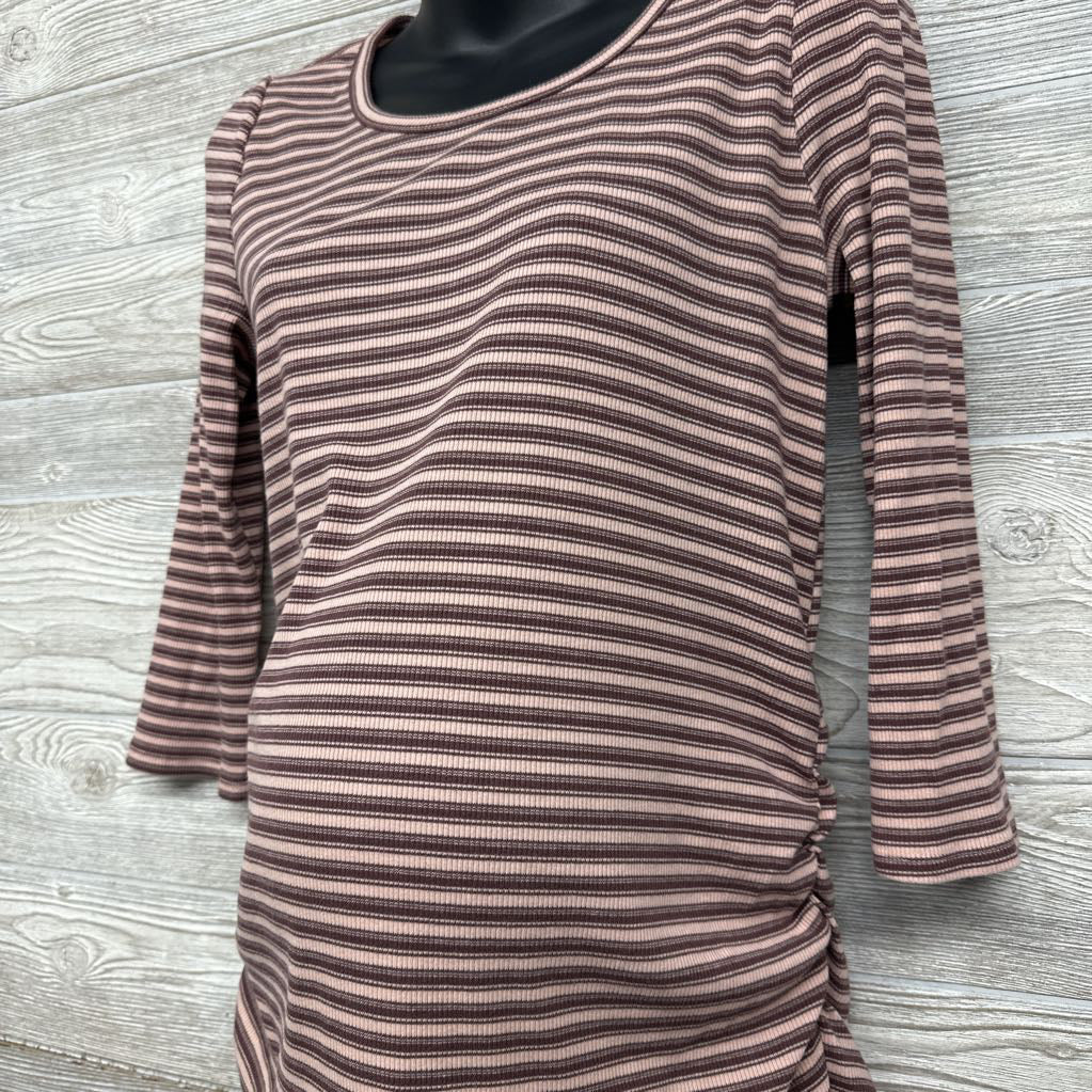 Scoop Neck Ribbed Shirt Stripes Medium