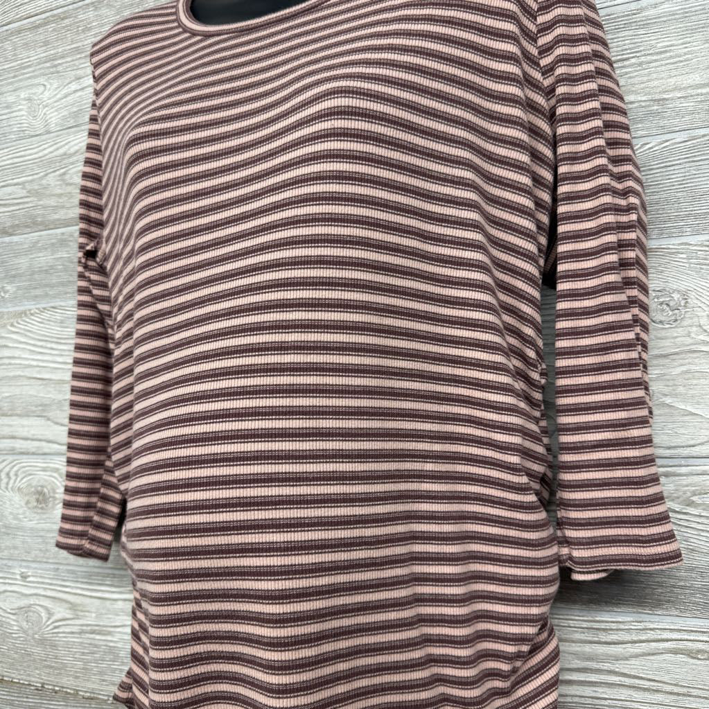 Scoop Neck Ribbed Shirt Stripes XL